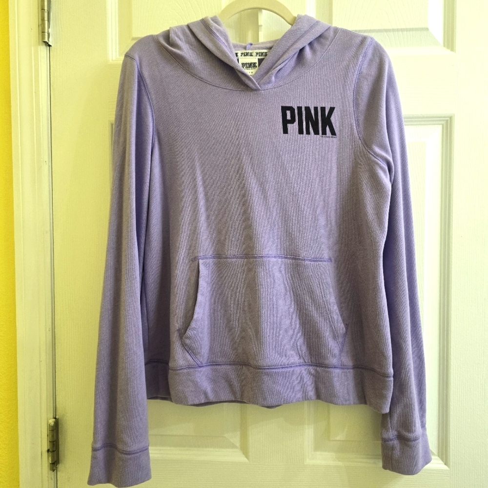 Victoria Secrets Pink Size L Color Purple Pullover Hoodie Sweatshirt